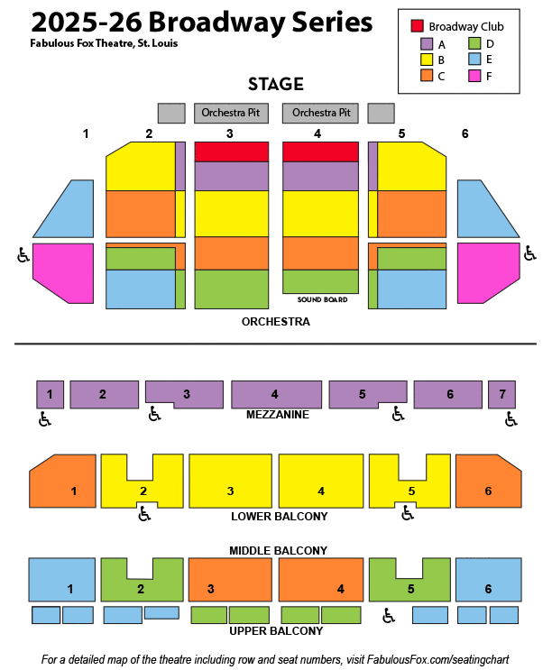 Broadway Show seating chart